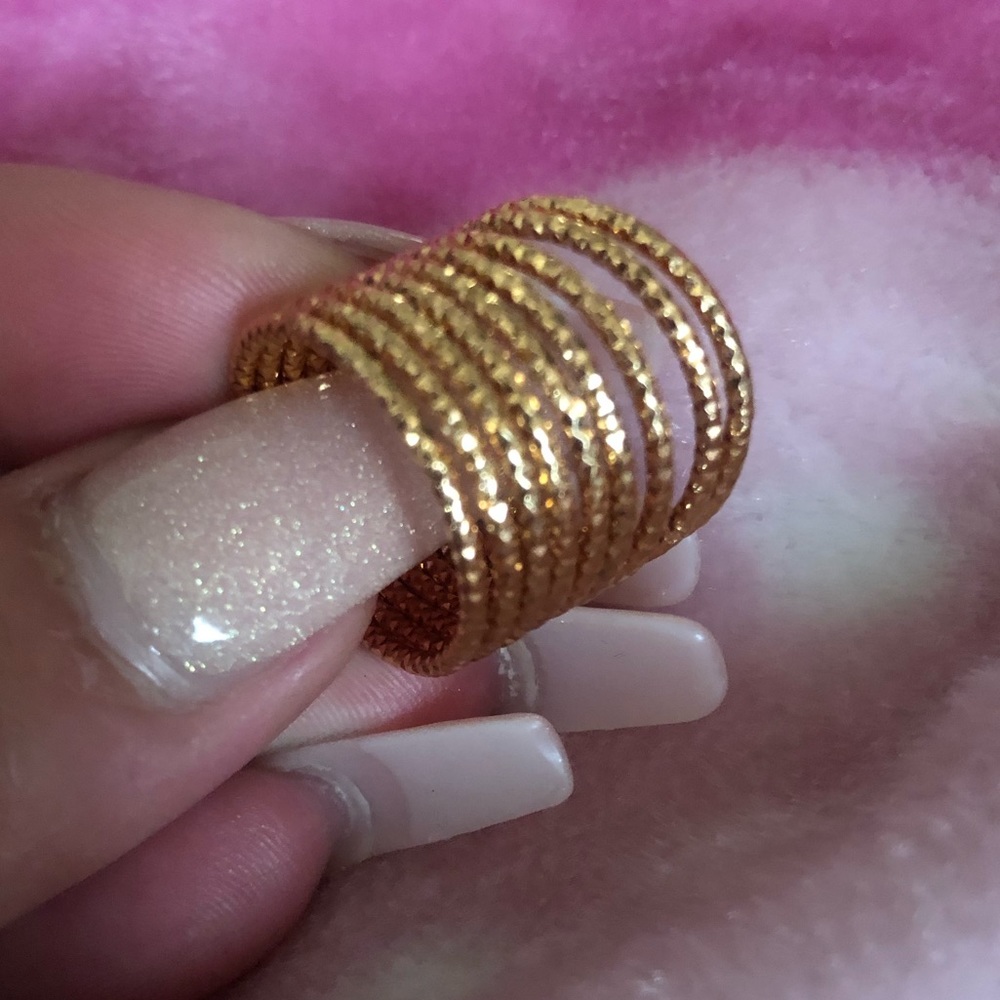 Stable ring 18k gold plated “ rhodium” 6.5-7